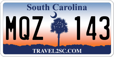 SC license plate MQZ143