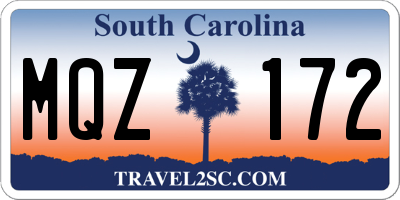 SC license plate MQZ172
