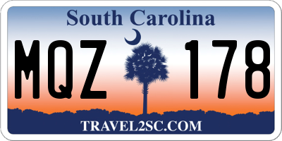 SC license plate MQZ178