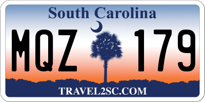 SC license plate MQZ179