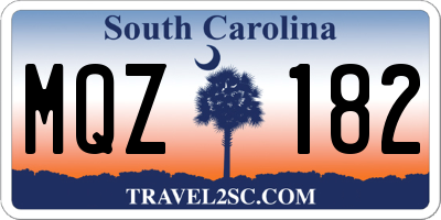 SC license plate MQZ182