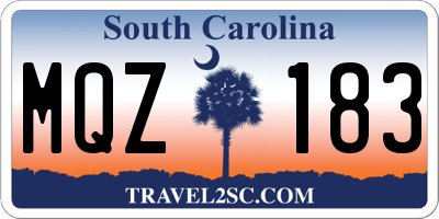 SC license plate MQZ183