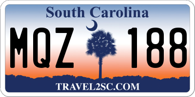 SC license plate MQZ188