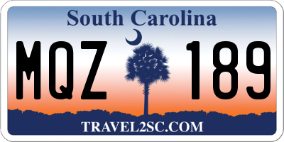 SC license plate MQZ189