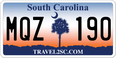 SC license plate MQZ190