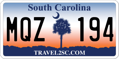 SC license plate MQZ194