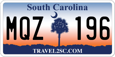 SC license plate MQZ196