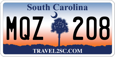 SC license plate MQZ208