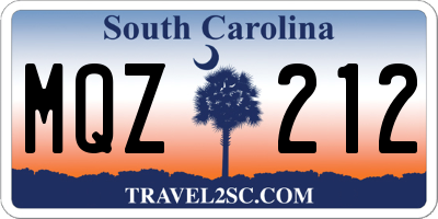 SC license plate MQZ212