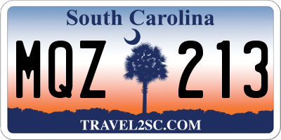 SC license plate MQZ213