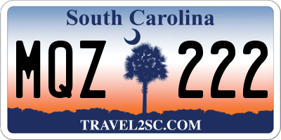 SC license plate MQZ222