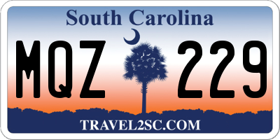 SC license plate MQZ229