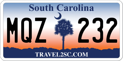 SC license plate MQZ232