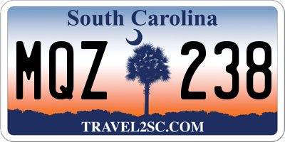 SC license plate MQZ238
