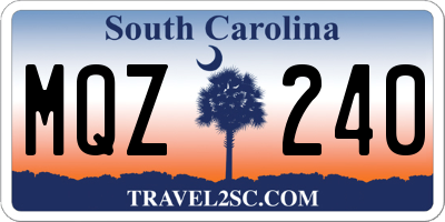 SC license plate MQZ240