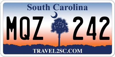 SC license plate MQZ242