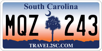 SC license plate MQZ243