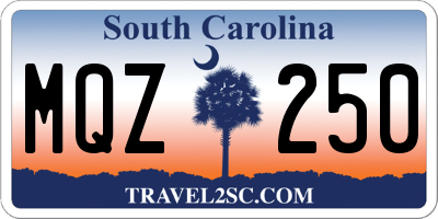 SC license plate MQZ250