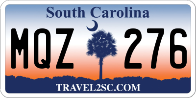 SC license plate MQZ276