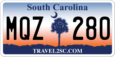 SC license plate MQZ280