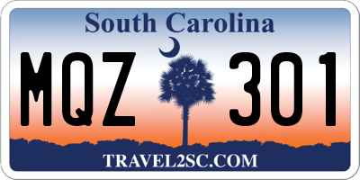 SC license plate MQZ301