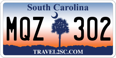 SC license plate MQZ302
