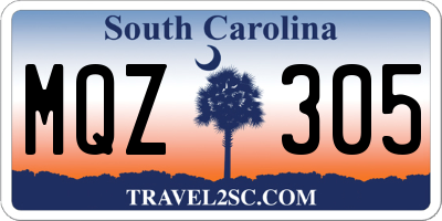 SC license plate MQZ305