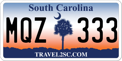 SC license plate MQZ333