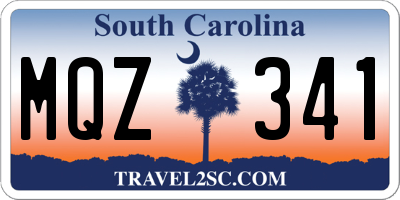 SC license plate MQZ341