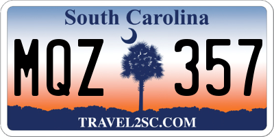 SC license plate MQZ357