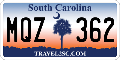 SC license plate MQZ362