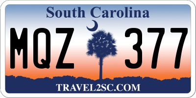 SC license plate MQZ377