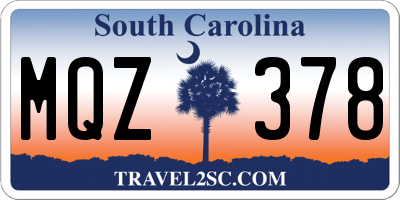 SC license plate MQZ378