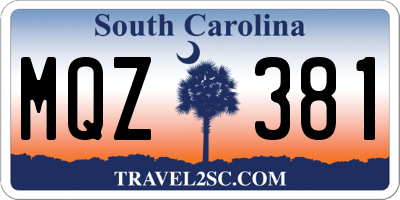 SC license plate MQZ381