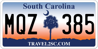 SC license plate MQZ385