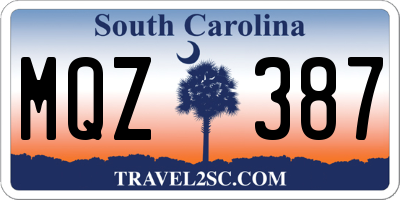SC license plate MQZ387