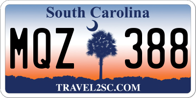 SC license plate MQZ388