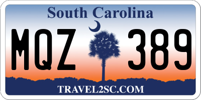 SC license plate MQZ389