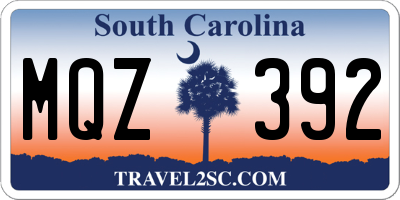 SC license plate MQZ392