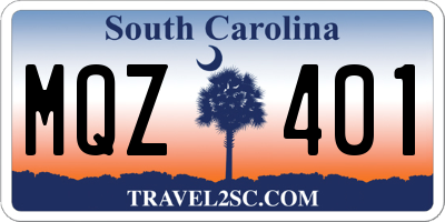 SC license plate MQZ401