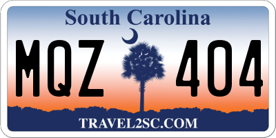 SC license plate MQZ404