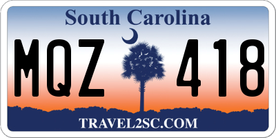 SC license plate MQZ418