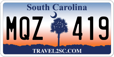 SC license plate MQZ419