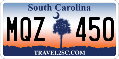 SC license plate MQZ450