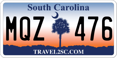 SC license plate MQZ476