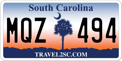 SC license plate MQZ494