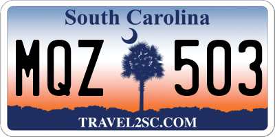 SC license plate MQZ503