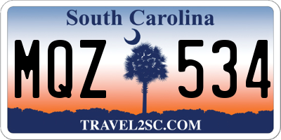 SC license plate MQZ534