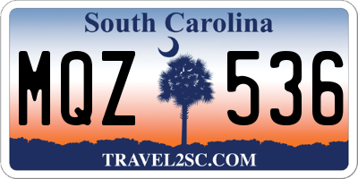 SC license plate MQZ536