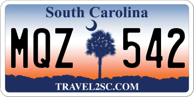 SC license plate MQZ542